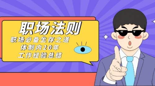 【副业8695期】《职场 法则》职场必备生存之道，体制内20年 工作经验总结（17节课）-网赚资源网