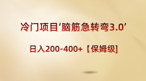 【副业8763期】冷门项目‘脑筋急转弯3.0’轻松日入200-400+【保姆级教程】-网赚资源网
