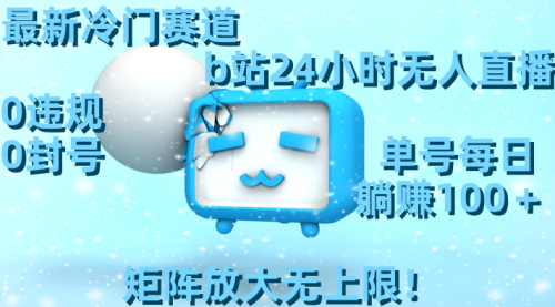 【副业8841期】最新冷门赛道，b站24小时无人直播 0违规0封号，单号每日躺赚100＋-网赚资源网