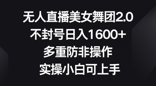 【副业8958期】无人直播美女舞团2.0，不封号日入1600+，多重防非操作， 实操小白可上手-网赚资源网