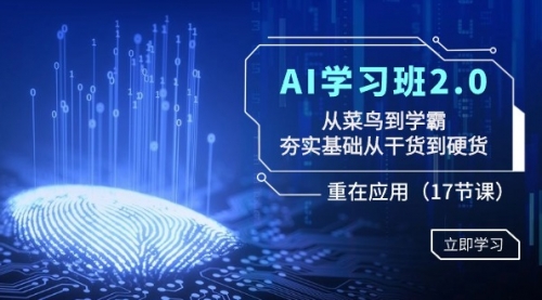 【副业8994期】AI学习班2.0：从菜鸟到学霸，夯实基础从干货到硬货，重在应用（17节课）-网赚资源网