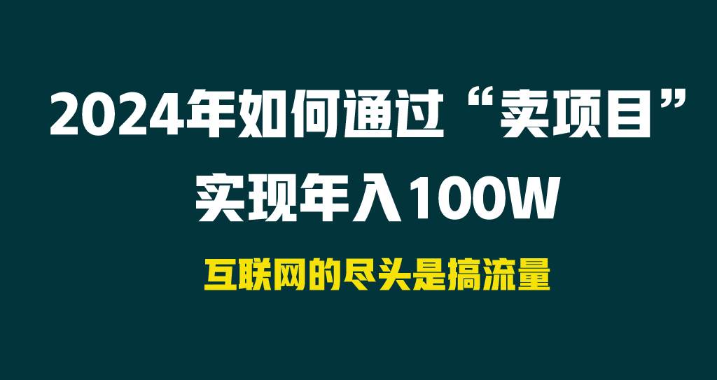 2024年如何通过“卖项目”实现年入100W-网赚资源网