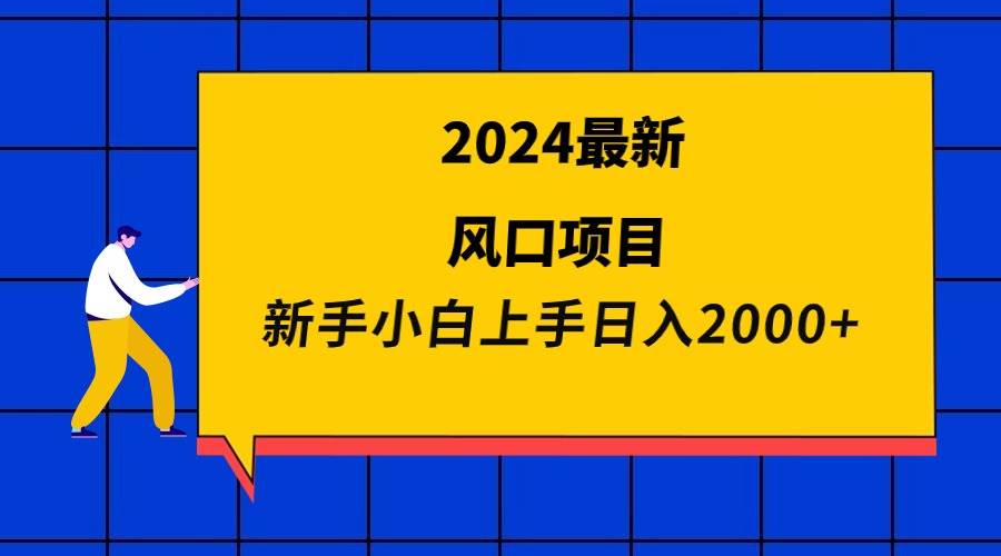 2024最新风口项目 新手小白日入2000+-网赚资源网