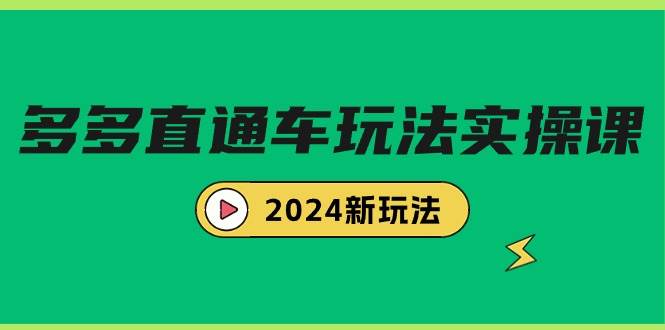 多多直通车玩法实战课，2024新玩法（7节课）-网赚资源网