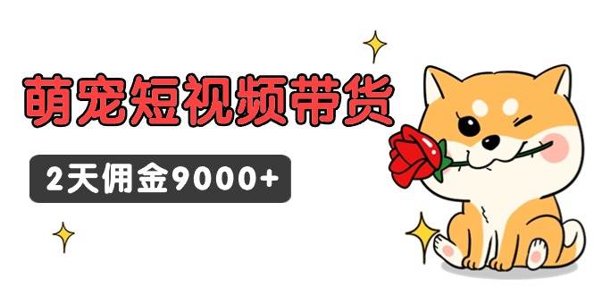 东哲日记·萌宠短视频带货，2天佣金9000+-网赚资源网