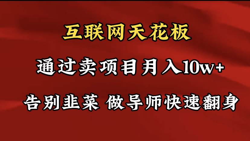 导师训练营互联网的天花板，让你告别韭菜，通过卖项目月入10w+，一定要…-网赚资源网