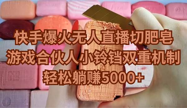 快手爆火无人直播切肥皂，游戏合伙人小铃铛双重机制，轻松躺赚5000+-网赚资源网