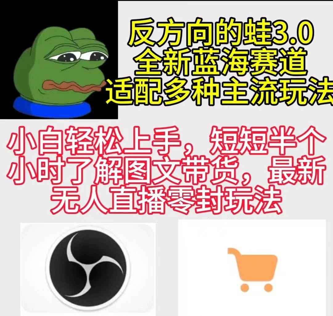 反方向的蛙3.0，图文最新玩法，变现多元化，新蓝海项目，小白轻松上手-网赚资源网