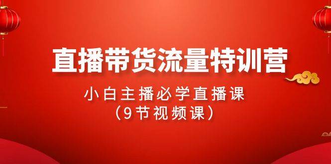2024直播带货流量特训营，小白主播必学直播课（9节视频课）-网赚资源网