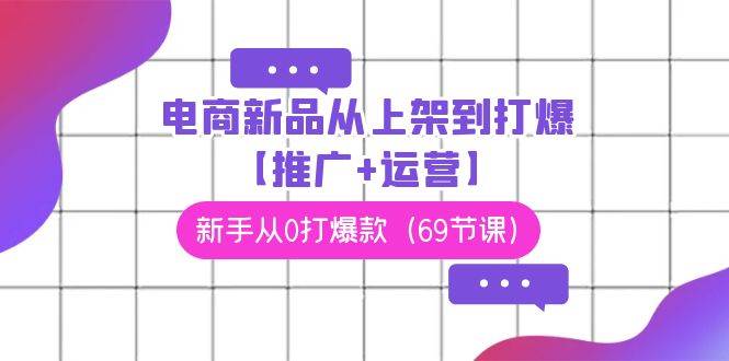 电商 新品从上架到打爆【推广+运营】，新手从0打爆款（69节课）-网赚资源网