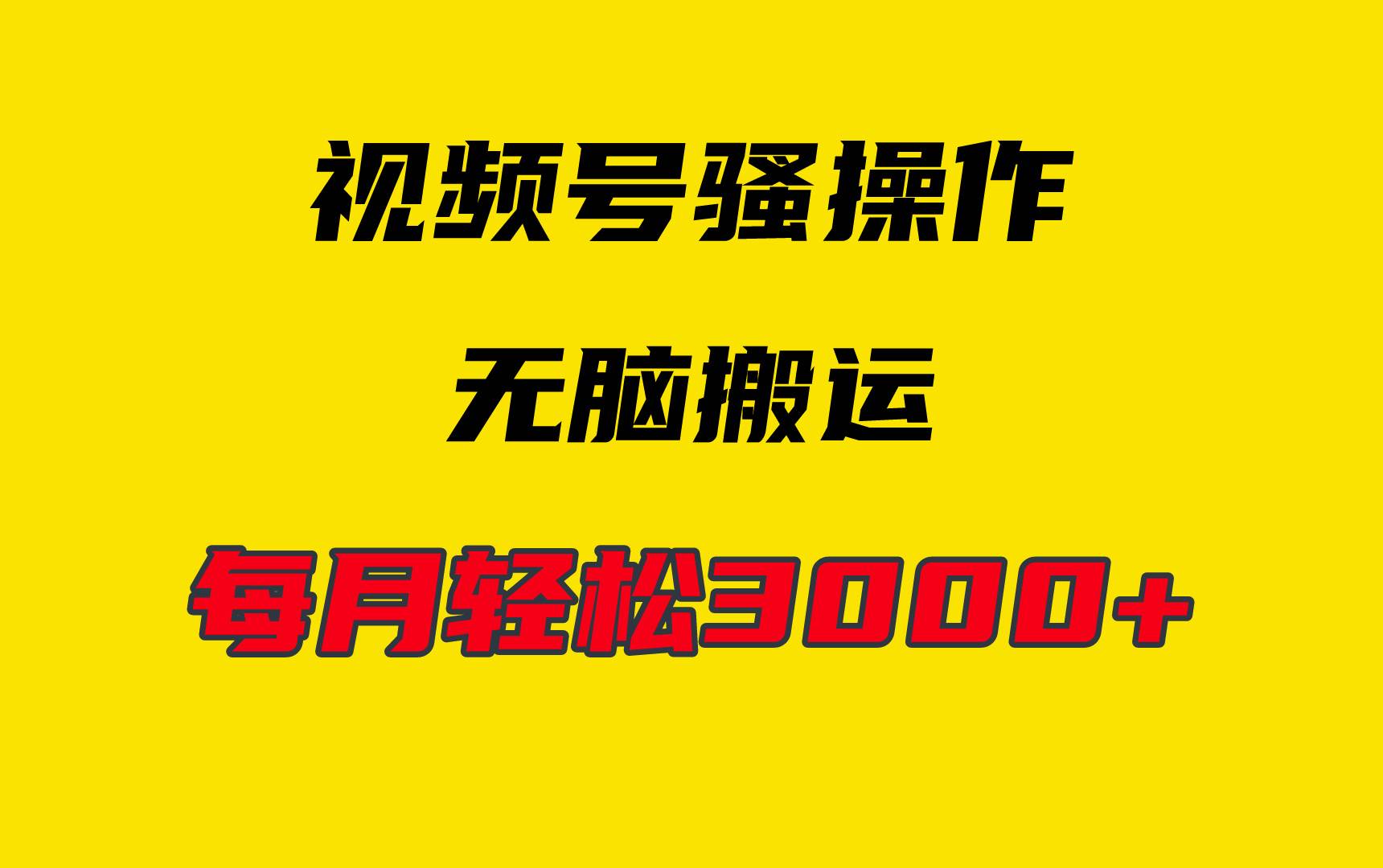 4月最新视频号无脑爆款玩法，挂机纯搬运，每天轻松3000+-网赚资源网