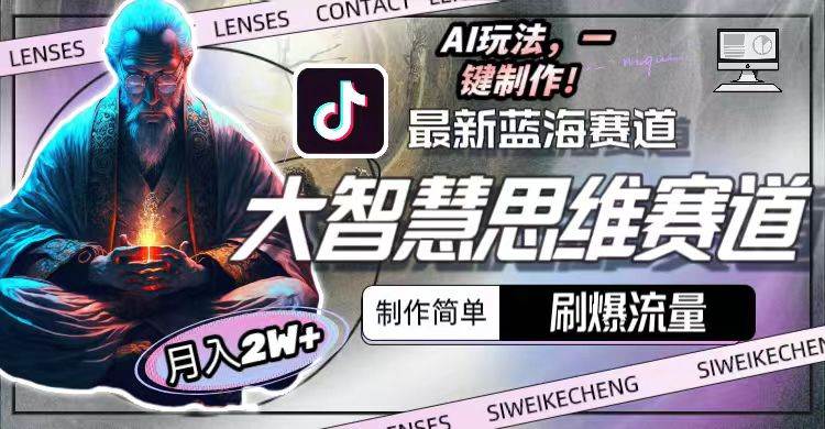 最新大智慧思维赛道AI玩法，刷爆流量，制作简单，小白月入2w+-网赚资源网