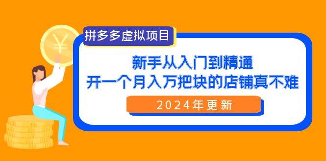 拼多多虚拟项目：入门到精通，开一个月入万把块的店铺 真不难（24年更新）-网赚资源网