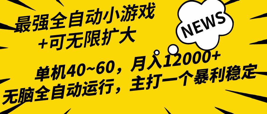 2024最新全网独家小游戏全自动，单机40~60,稳定躺赚，小白都能月入过万-网赚资源网