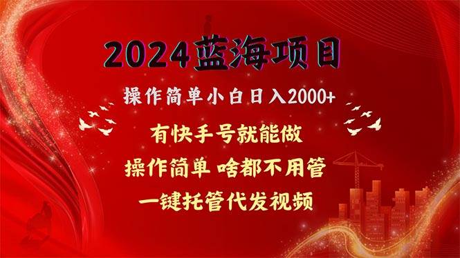 2024蓝海项目，网盘拉新，操作简单小白日入2000+，一键托管代发视频，…-网赚资源网