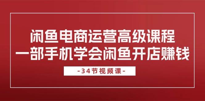 闲鱼电商运营高级课程，一部手机学会闲鱼开店赚钱（34节课）-网赚资源网