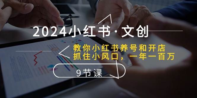 2024小红书·文创：教你小红书养号和开店、抓住小风口 一年一百万 (9节课)-网赚资源网