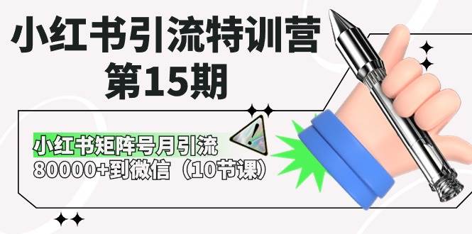 小红书引流特训营-第15期，小红书矩阵号月引流80000+到微信（10节课）-网赚资源网