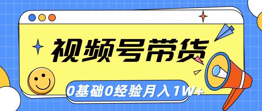 视频号轻创业带货，零基础，零经验，月入1w+-网赚资源网