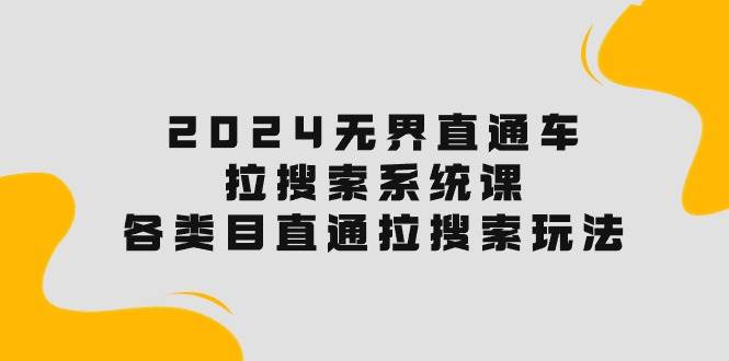 2024无界直通车·拉搜索系统课：各类目直通车 拉搜索玩法！-网赚资源网