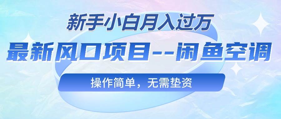 最新风口项目—闲鱼空调，新手小白月入过万，操作简单，无需垫资-网赚资源网