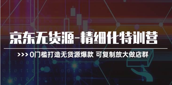 京东无货源-精细化特训营，0门槛打造无货源爆款 可复制放大做店群-网赚资源网