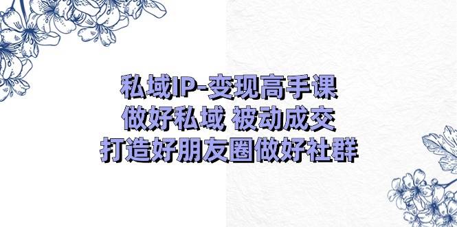 私域IP-变现高手课：做好私域 被动成交，打造好朋友圈做好社群（18节）-网赚资源网