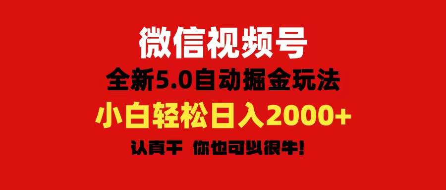 微信视频号变现，5.0全新自动掘金玩法，日入利润2000+有手就行-网赚资源网