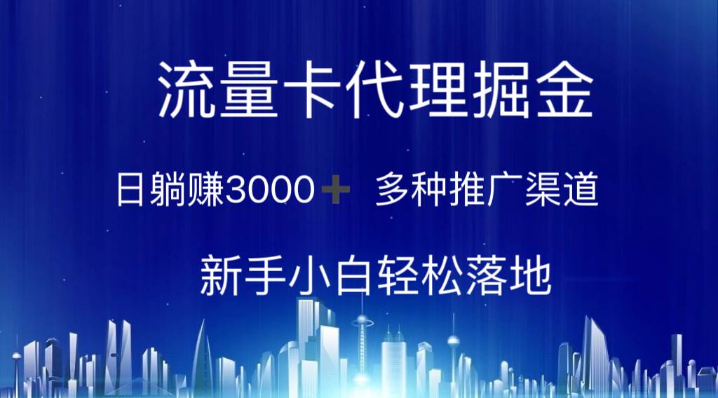 流量卡代理掘金 日躺赚3000+ 多种推广渠道 新手小白轻松落地-网赚资源网