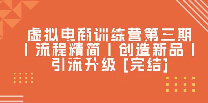 虚拟电商训练营第三期丨流程精简丨创造新品丨引流升级 [完结]-网赚资源网