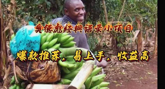 奥德彪经典语录小项目，爆款推荐，易上手，收益高-网赚资源网