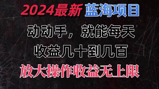 有手就行的2024全新蓝海项目，每天1小时收益几十到几百，可放大操作收…-网赚资源网