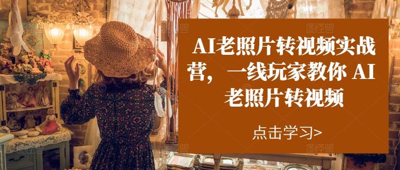 AI老照片转视频实操训练营，一线玩家教你AI老照片转视频-网赚资源网