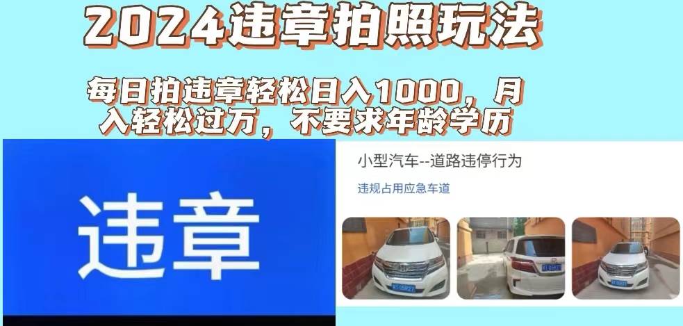 2024违章拍照新玩法，推广躺赚+拍照赚钱双模式，日入1000+-网赚资源网