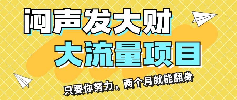 闷声发大财，大流量项目，月收益过3万，只要你努力，两个月就能翻身-网赚资源网
