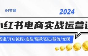 2024小红书电商实战运营课：账号搭建/开店流程/选品/爆款笔记/截流/变现-网赚资源网