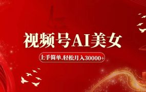 视频号AI美女，上手简单，轻松月入30000+-网赚资源网