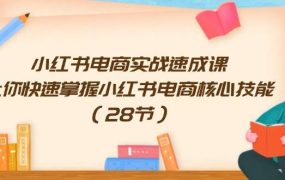 小红书电商实战速成课，让你快速掌握小红书电商核心技能（28节）-网赚资源网