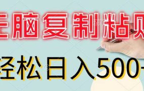 无脑复制粘贴，小白轻松上手，零成本轻松日入500+-网赚资源网