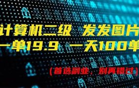 计算机二级,一单19.9 一天能出100单,每天只需发发图片(附518G资料)-网赚资源网