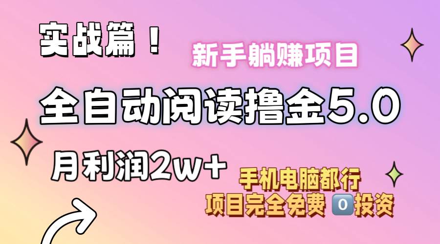 小说全自动阅读撸金5.0 操作简单 可批量操作 零门槛！小白无脑上手月入2w+-网赚资源网