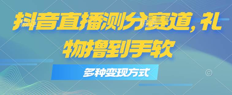 抖音直播测分赛道，多种变现方式，轻松日入1000+-网赚资源网