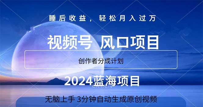 2024蓝海项目，3分钟自动生成视频，月入过万-网赚资源网