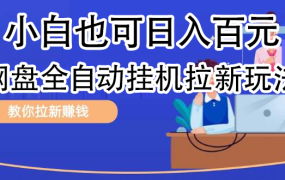 全自动发布文章视频,网盘矩阵拉新玩法,小白也可轻松日入100-网赚资源网