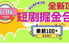 短剧掘金合集2.0  无门槛没成本 有手就行 单机100+-网赚资源网