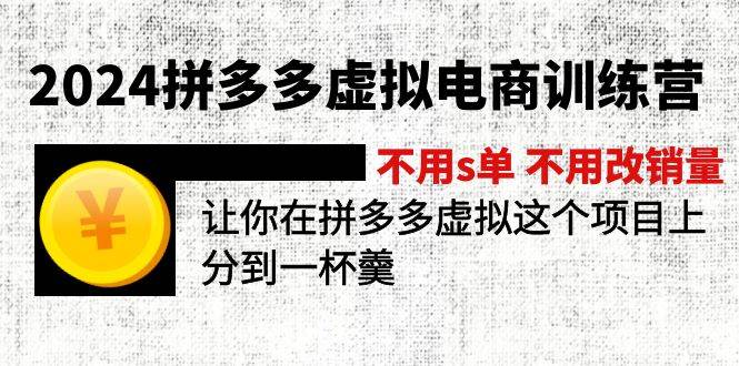 2024拼多多虚拟电商训练营 不s单 不改销量  做虚拟项目分一杯羹(更新10节)-网赚资源网