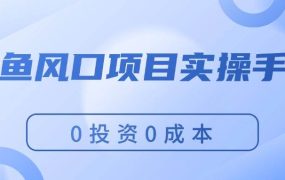 闲鱼风口项目实操手册，0投资0成本，让你做到，月入过万，新手可做-网赚资源网