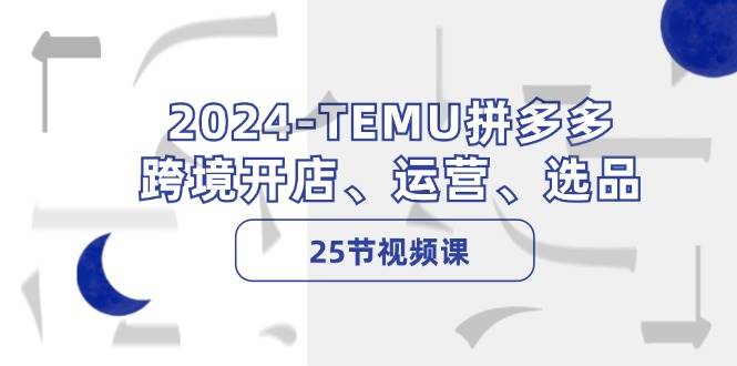 2024-TEMU拼多多·跨境开店、运营、选品（25节视频课）-网赚资源网