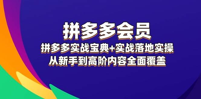 拼多多 会员，拼多多实战宝典+实战落地实操，从新手到高阶内容全面覆盖-网赚资源网