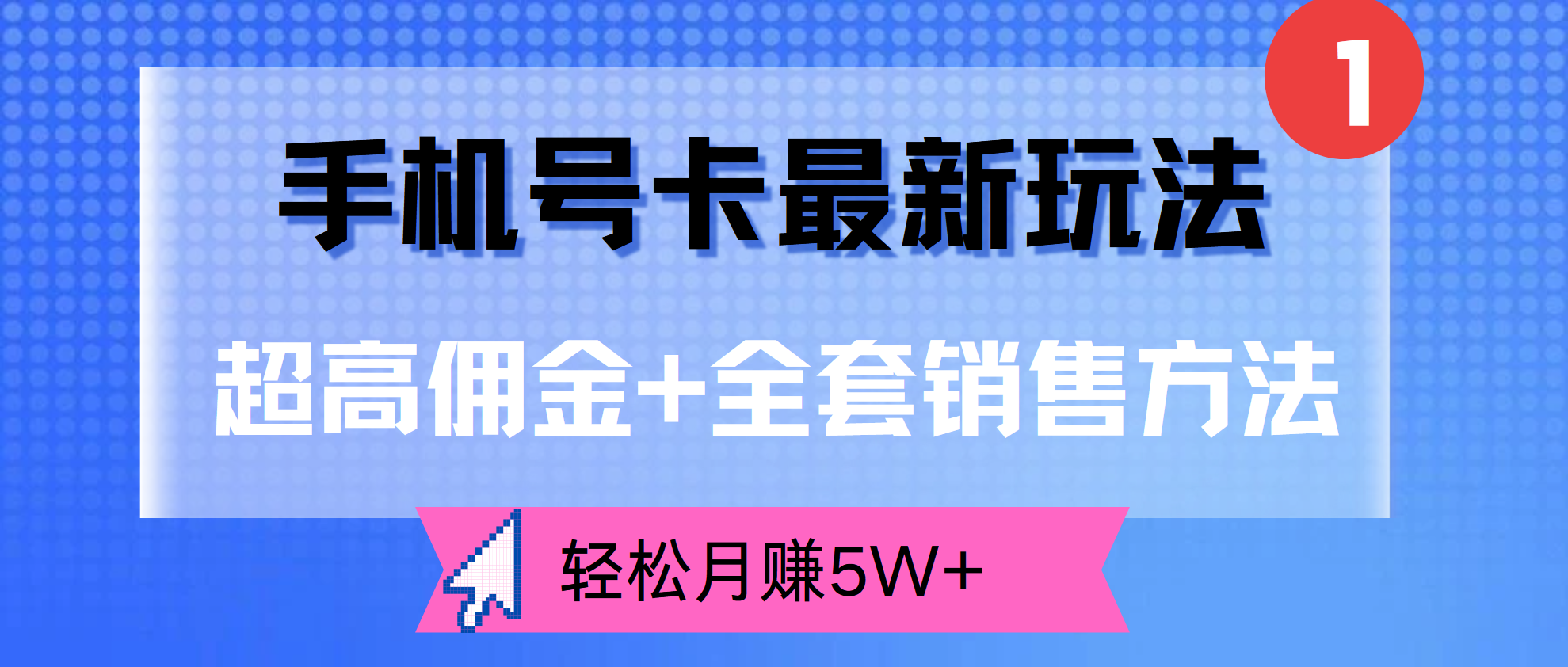 超高佣金+全套销售方法,手机号卡最新玩法,轻松月赚5W+-网赚副业网